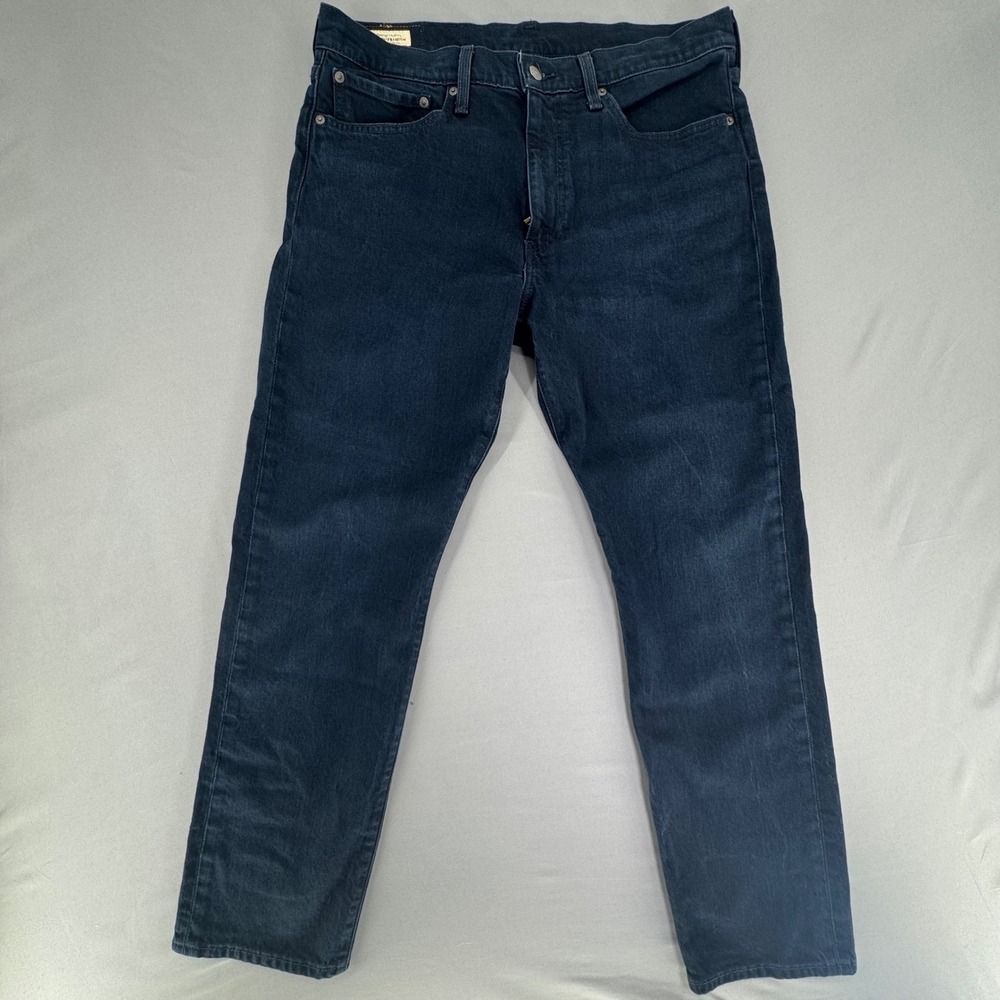 Levis Premium 502 Taper Fit Jeans Mens 36x32 Dark Wash  Big‎ E 29507-1458